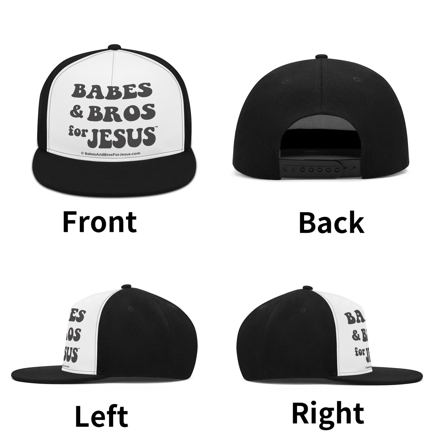 Black and White Print Babes and Bros for Jesus Casual Hats