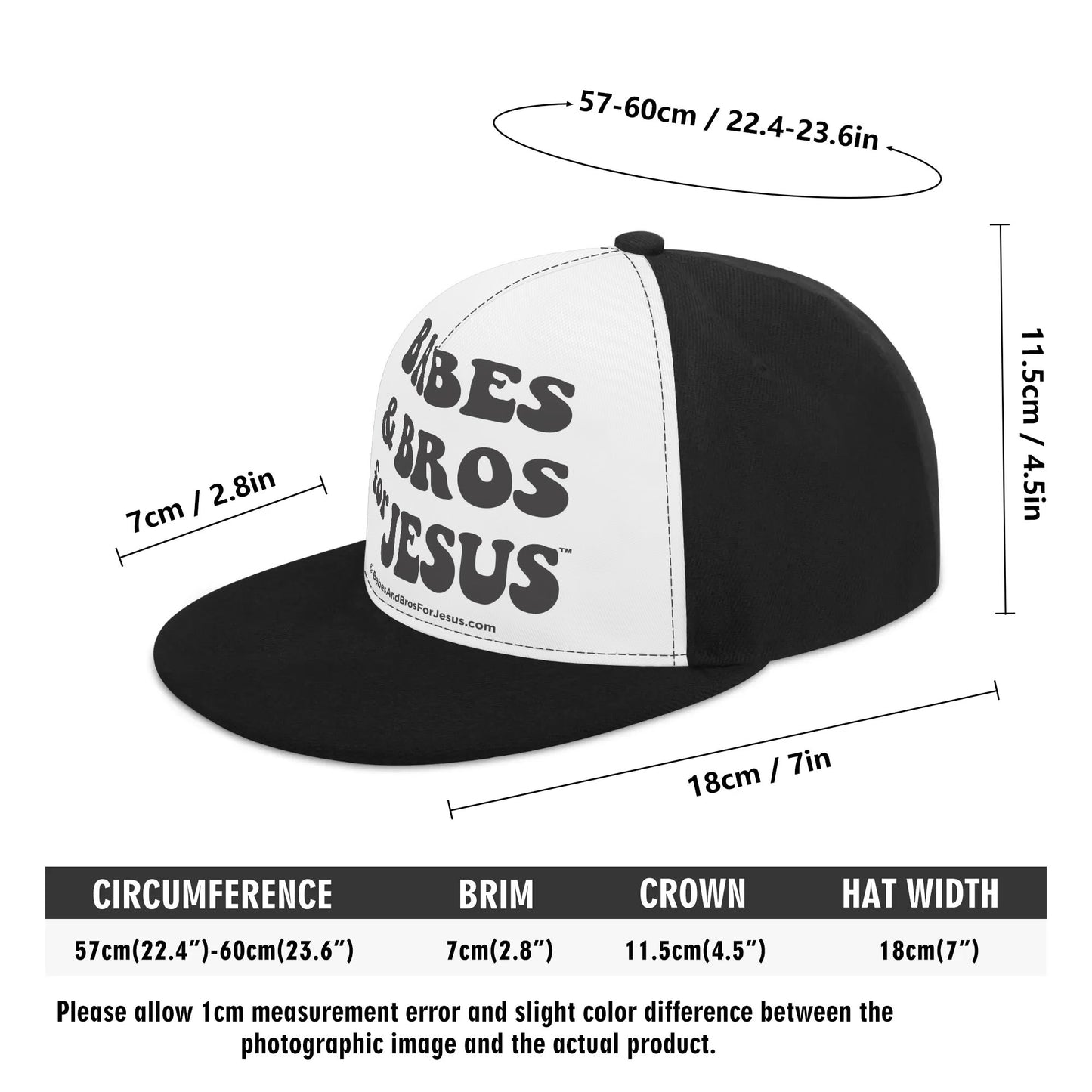 Black and White Print Babes and Bros for Jesus Casual Hats